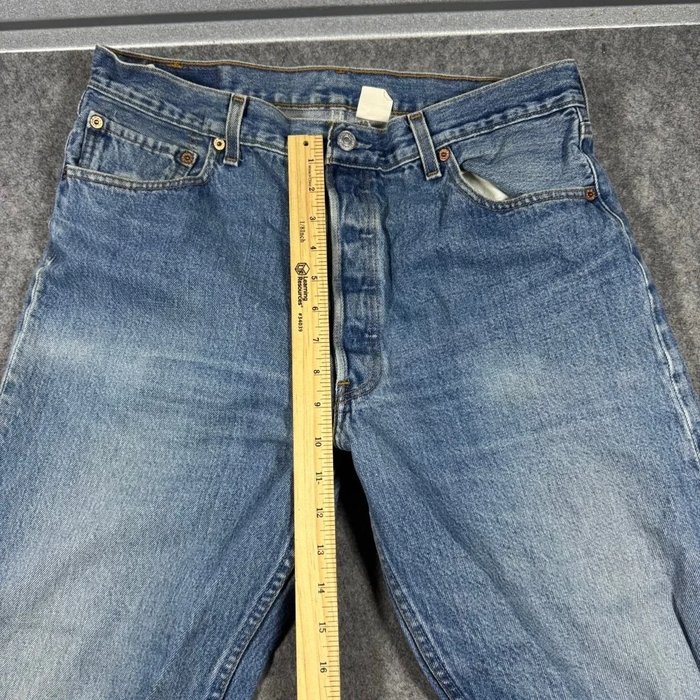 Levis‎ 501 Original Fit Mens Blue Straight Leg Denim Jeans 34x31 Medium Wash